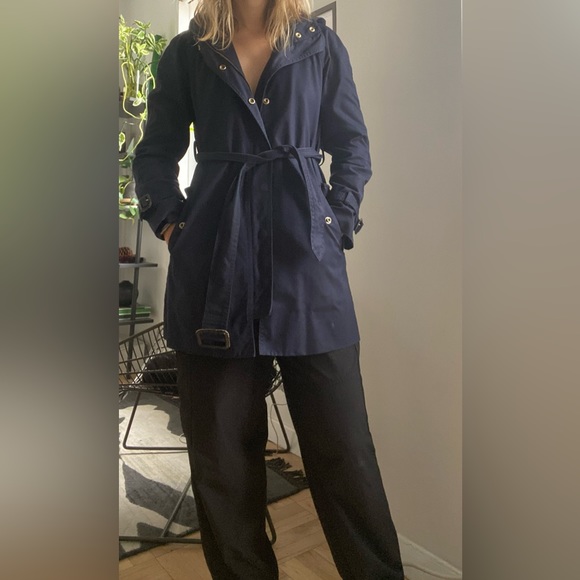 J.Crew Navy Raincoat Trench Coat size 2 - Picture 4 of 7